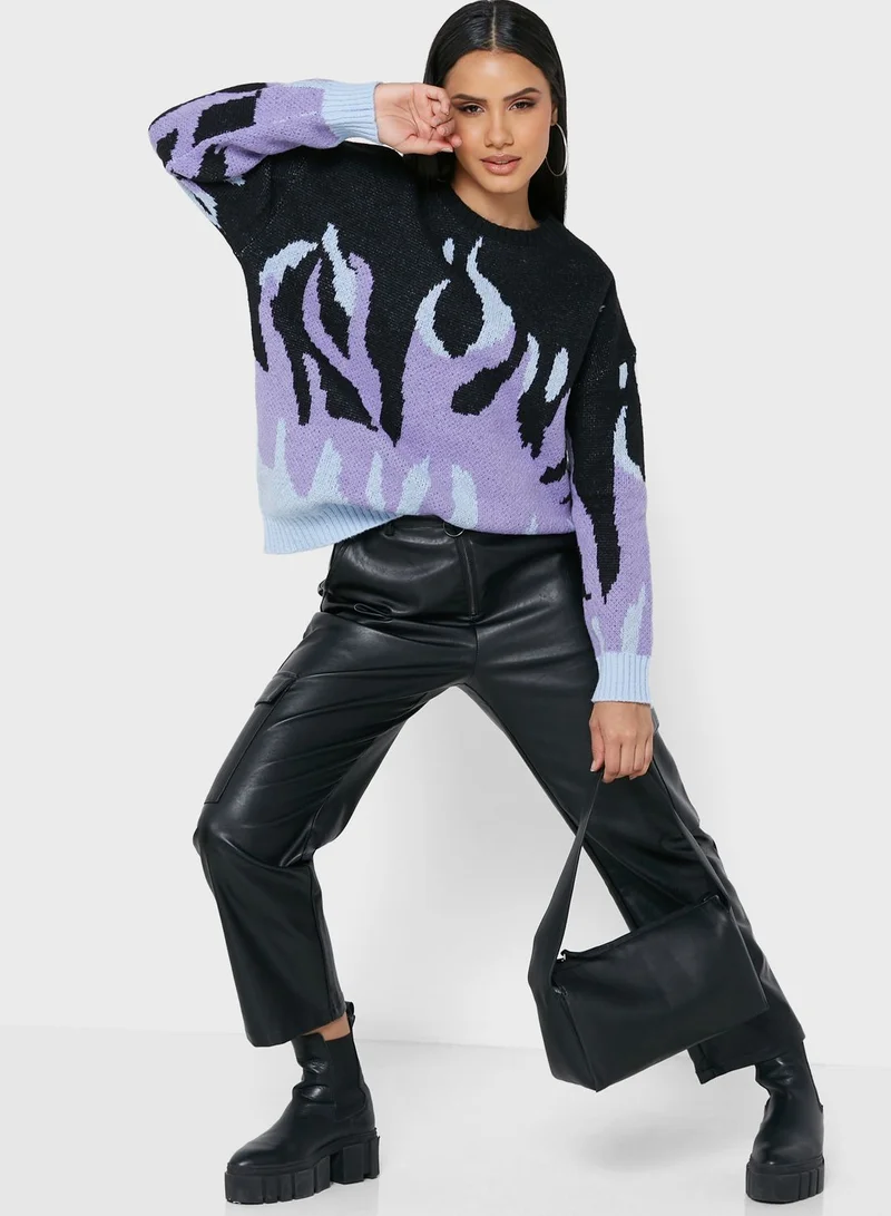 Ginger Flame Print Sweater