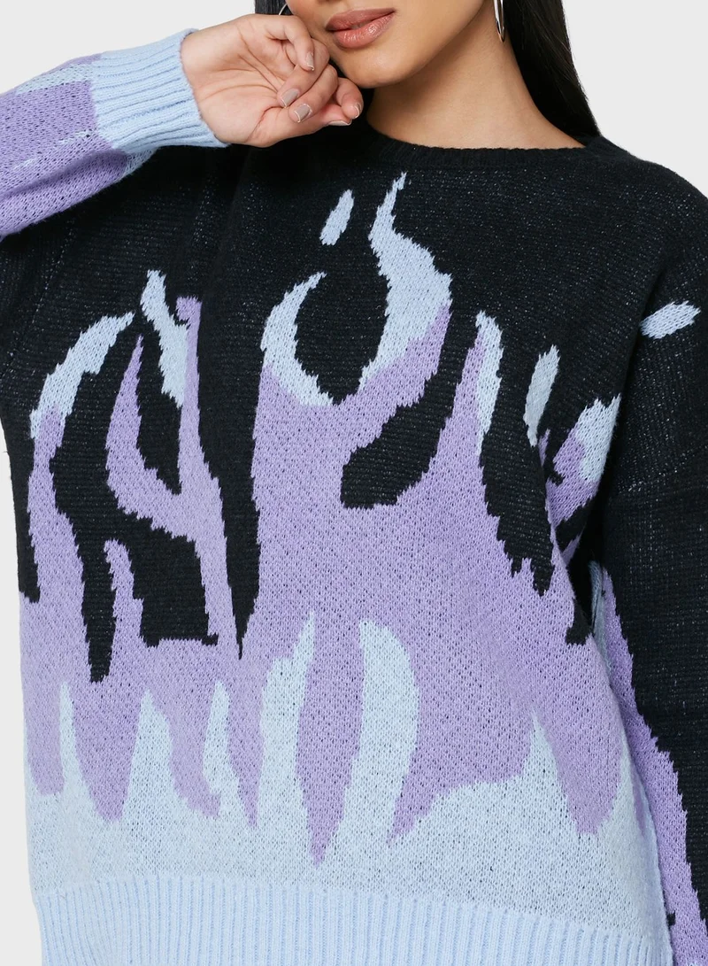 Ginger Flame Print Sweater