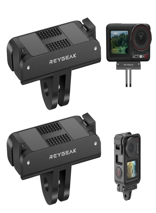 REYGEAK Quick Release Mount for DJI OSMO Action 5 Pro/4/3,Magnetic Adapter Mount with Dual-Claws for DJI Osmo Action Accessories(2 Pack) - Image 1