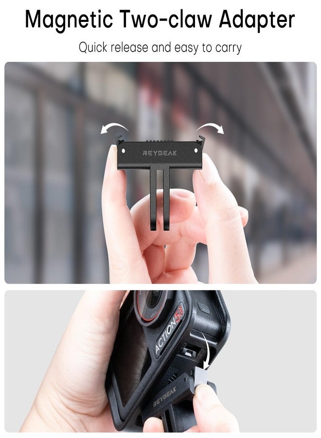 REYGEAK Quick Release Mount for DJI OSMO Action 5 Pro/4/3,Magnetic Adapter Mount with Dual-Claws for DJI Osmo Action Accessories(2 Pack) - Image 4