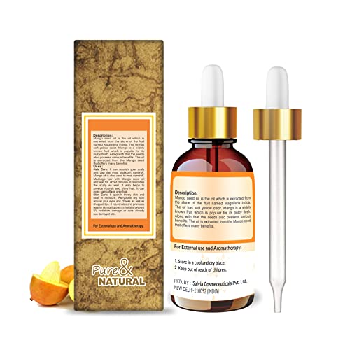 Crysalis Mango Seed (Mangifera Indica) | Pure & Natural Undiluted Carrier Oil Organic Standard/Cold Pressed Seed Oil For Glowing Skin, Healthy Hair, Nourished Face - 100Ml With Dropper - Image 2