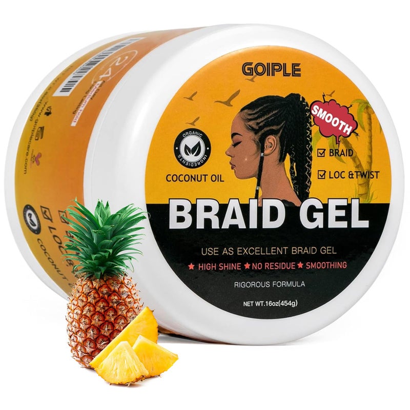 Goiple 16 OZ Big Capacity Strong Hold Smoothing Gel for Twist Locs Braids Edge Cornrows  No Flake Tames Frizz High Shine Easy to Use Braiding and Edge Control Gel