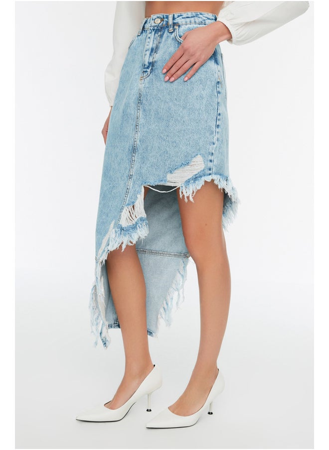 trendyol - Skirt - Blue - Midi - Image 1