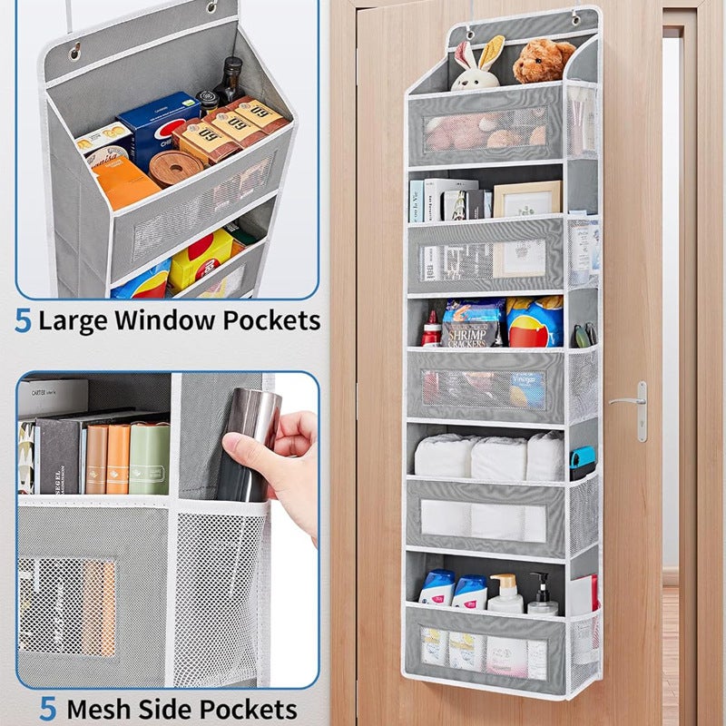Hanging Hanging Bag Wall-Mounted Fabric Storage Bag Wall-Mounted Storage Bag Wardrobe Clothes Door Rear Storage Hanging Bag - Image 4
