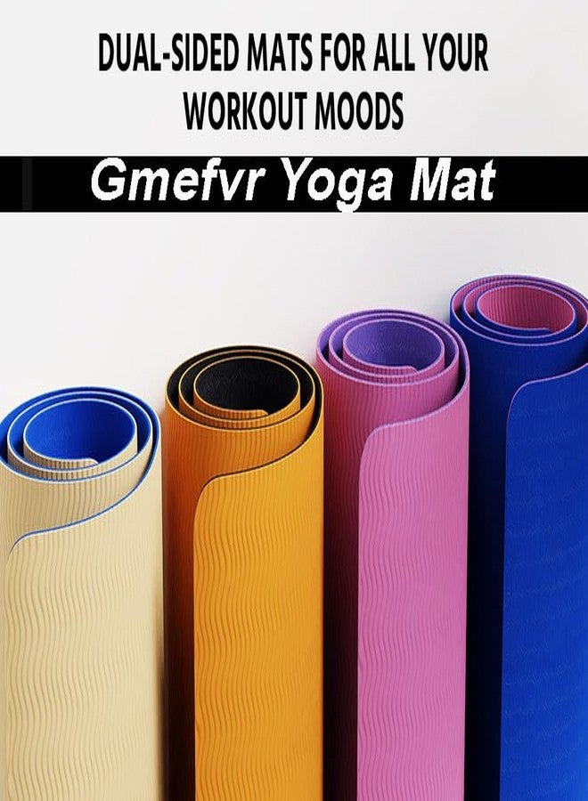 Gmefvr Dual Color EVA Material Yoga Mat for Women & Men |4mm Multi color Anti-Slip Yoga Mat for Gym Workout Exercise Mat for Home Gym|Yoga Exercise - Image 3