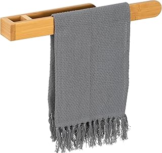 G /G Self Adhesive Bamboo Towel Holder -- No Drilling Hand Towel Ring Strong Hold Self Adhesive Bathroom Towel Bar Bamboo - Image 1