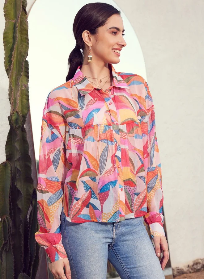 STREET 9 Floral Printed Casual Shirt for Women