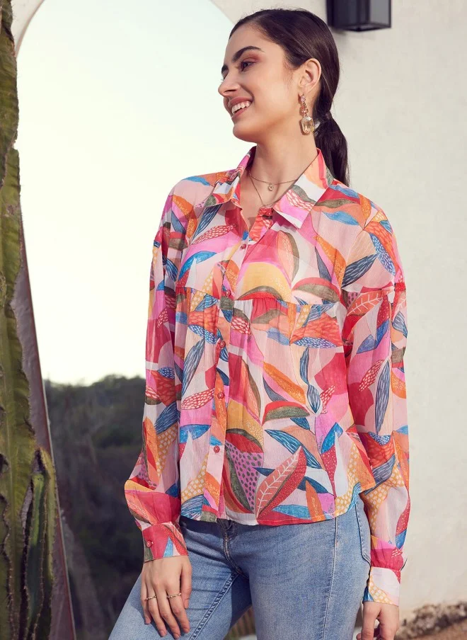 STREET 9 Floral Printed Casual Shirt for Women