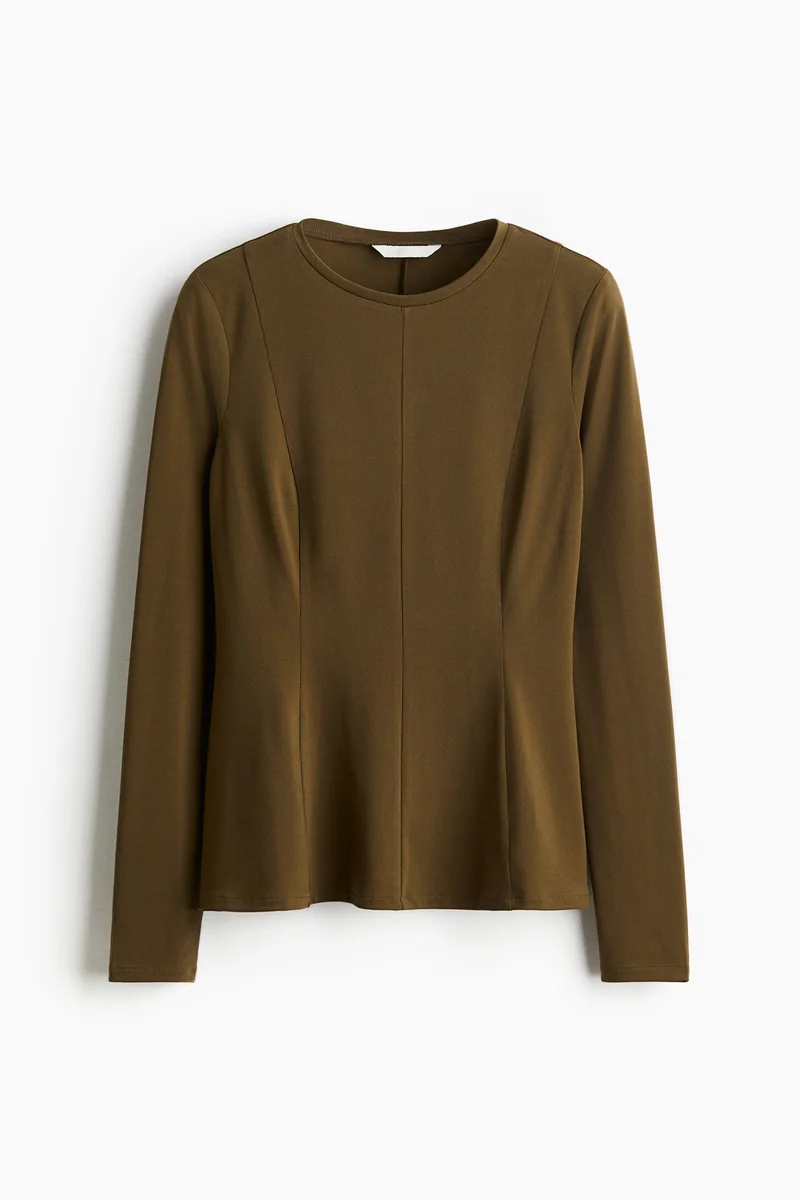 اتش اند ام بلوزة بحواف بيبلوم