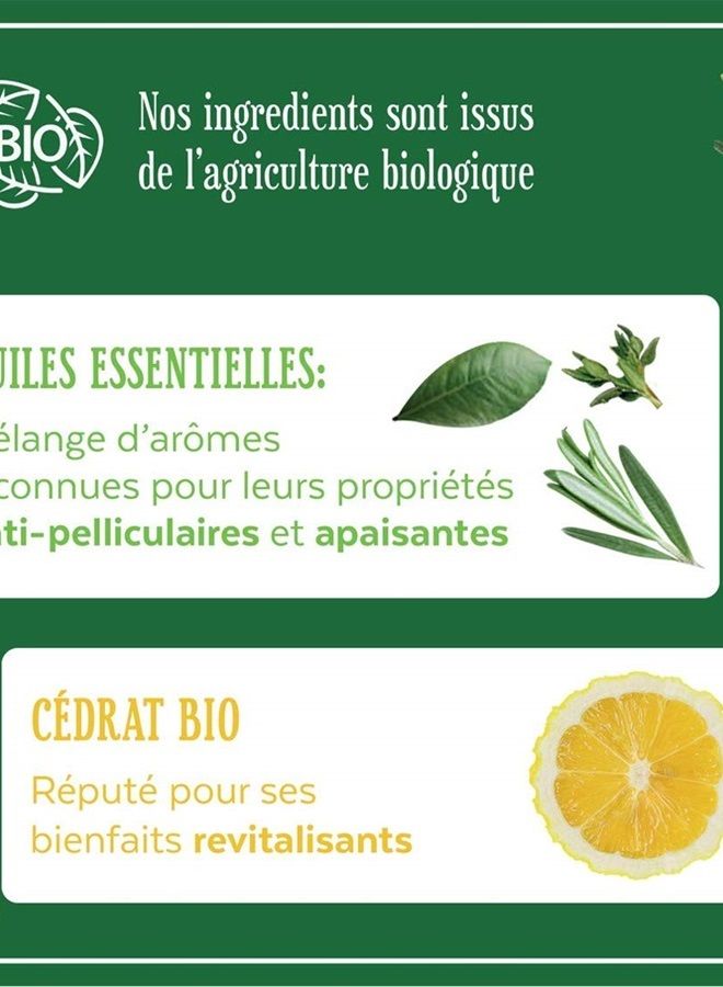 LE PETIT MARSEILLAIS Shampooing Anti-Pelliculaire Infusion Huiles Essentielles Et Cédrat Bio Anti-Dandruff Shampoo Organic Essential Oils And Citrus Infusion - Image 1