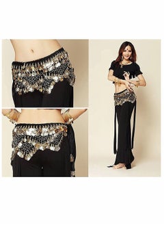 Generic Sweet Belly dance Hip Scarf, Wrap Performance Bling Sequins Coins, for Bellydance, Zumba or Yoga Class, Excellent for Bellydance Practice (with 3 pair Finger Cymbals)  - Image 3