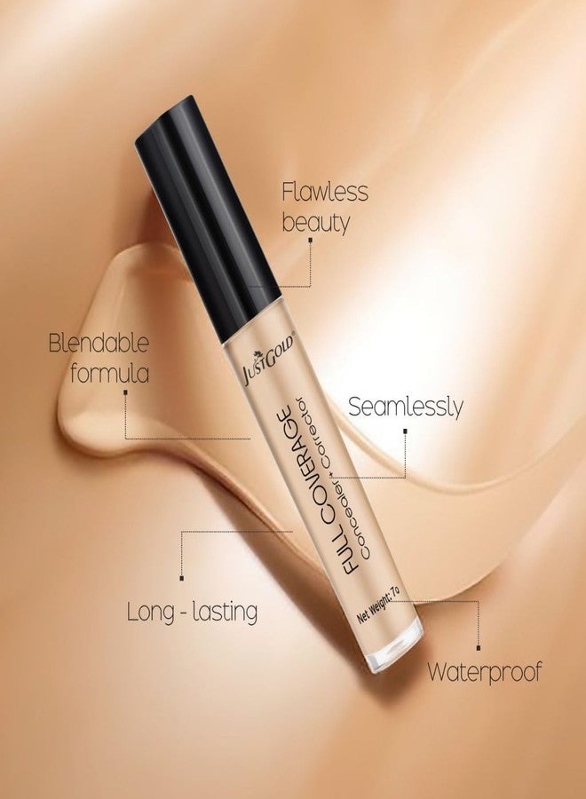 JUST GOLD Justgold Liquid Full Coverage Concealer + Corrector Matte Finish Easy to Blend Covers Spots Blemishes and Dark Circles for all Skin type (9382-01) - Image 2