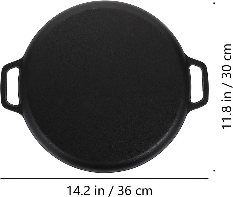 Cast Iron 30cm Flat Griddle Pan Non-stick Pancake Cooking Pan for Home Kitchen Crepes and Omelettes - Image 2
