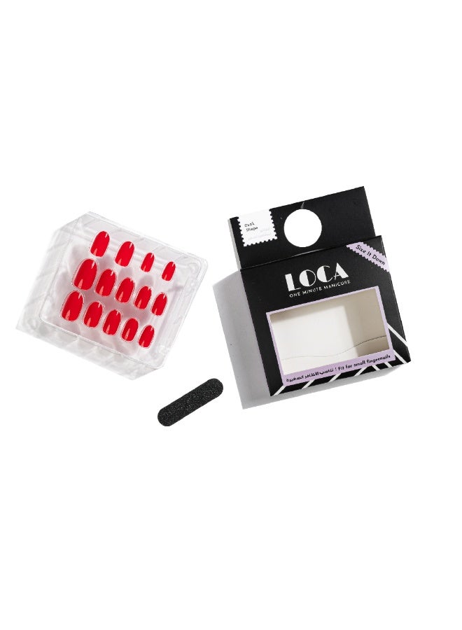 loca أظافر صغيرة #N4-شكل بيضاوي أحمر - Image 3