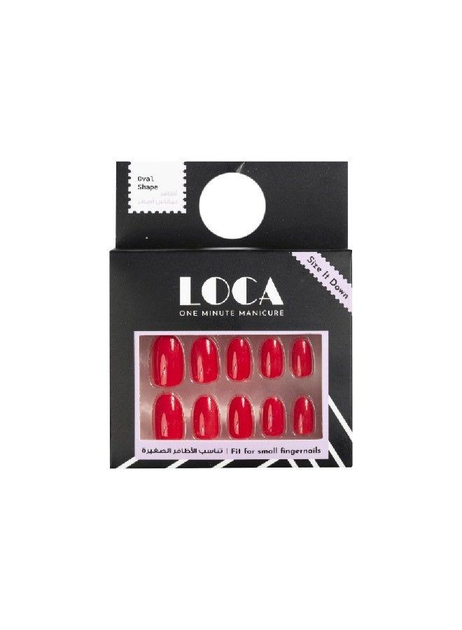 loca أظافر صغيرة #N4-شكل بيضاوي أحمر - Image 1
