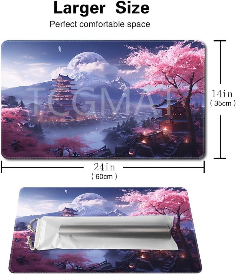 TCGMAT MTG Playmat NonSlip Backing Printing Ideal for Card Game Enthusiasts TCG Playmat Cherry Blossom rainNo Deck - Image 5