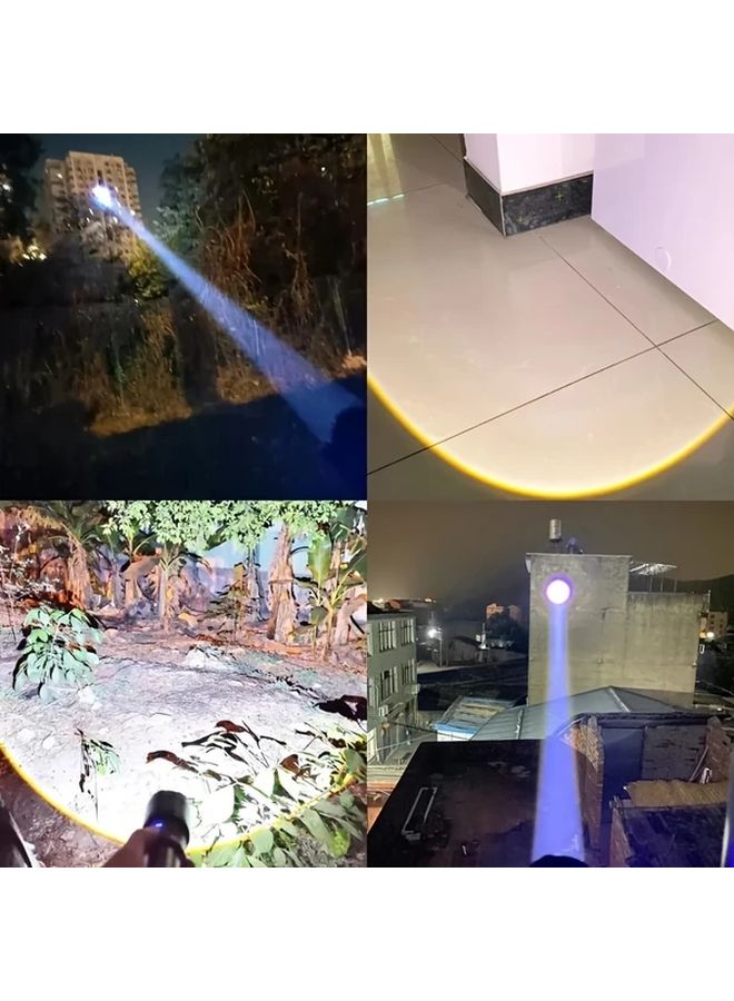 Black LED Flashlight 1000000 Lumens Digital Display 70x Zoom USB C Rechargeable Tactical Light - Image 5