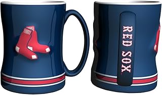 AWM Boston Red Sox Coffee Mug - 14oz Sculpted Relief - Blue - Image 1