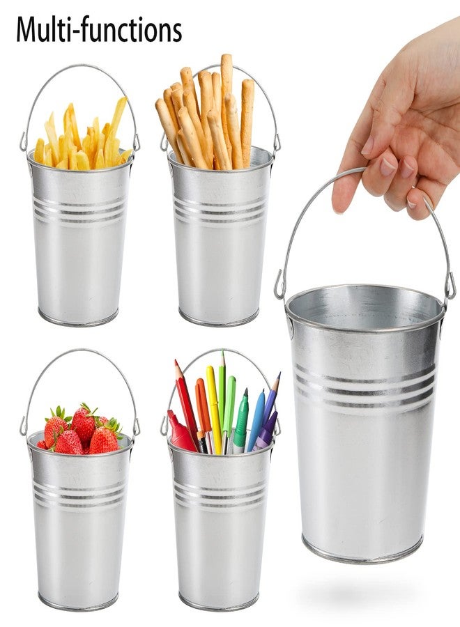 TOPZEA 20 Pack Galvanized Buckets, 4.5"x 5" Metal Buckets with Handle Small Pails Tin Bucket for Party Favors, Farmhouse Flower Bucket Garden Planters Decorative Table Centerpieces Party Supplies - Image 3