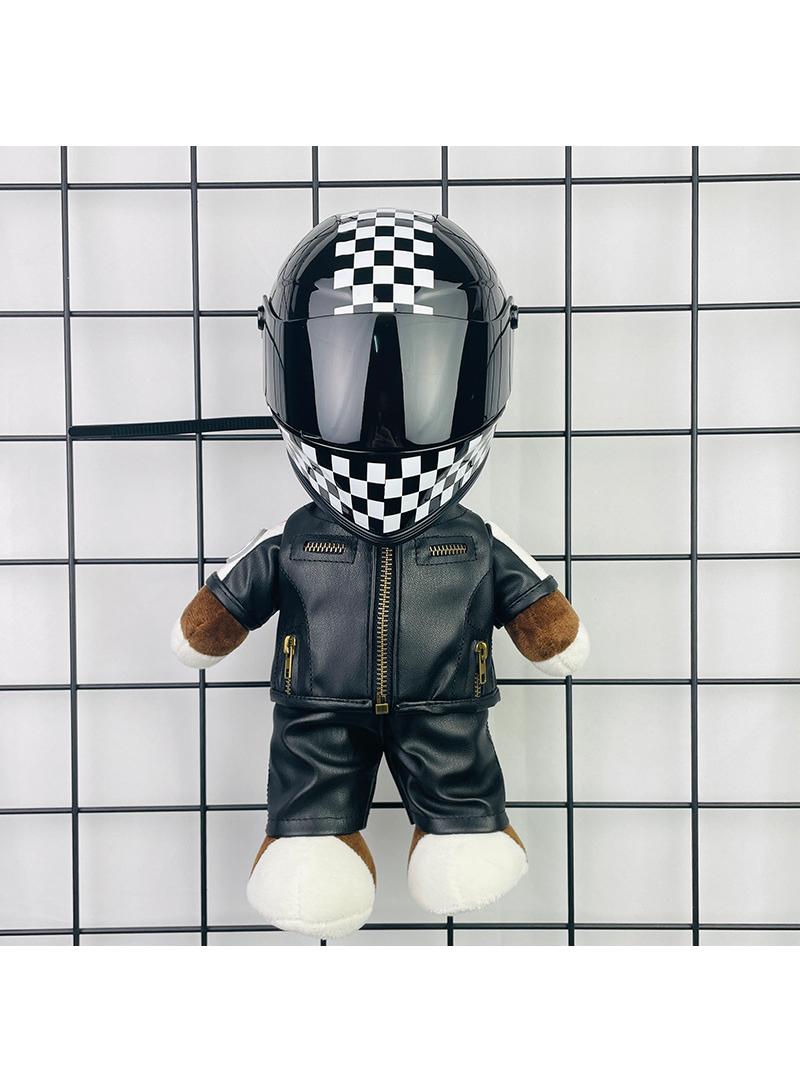 Y&D Mini Style Full Face Plush Toy Helmet Motorcycle Lover’s Small Racing Crash Helmet Souvenir Ornament Desk Decorator Motorsport Fans Gift 30cm  - Image 1