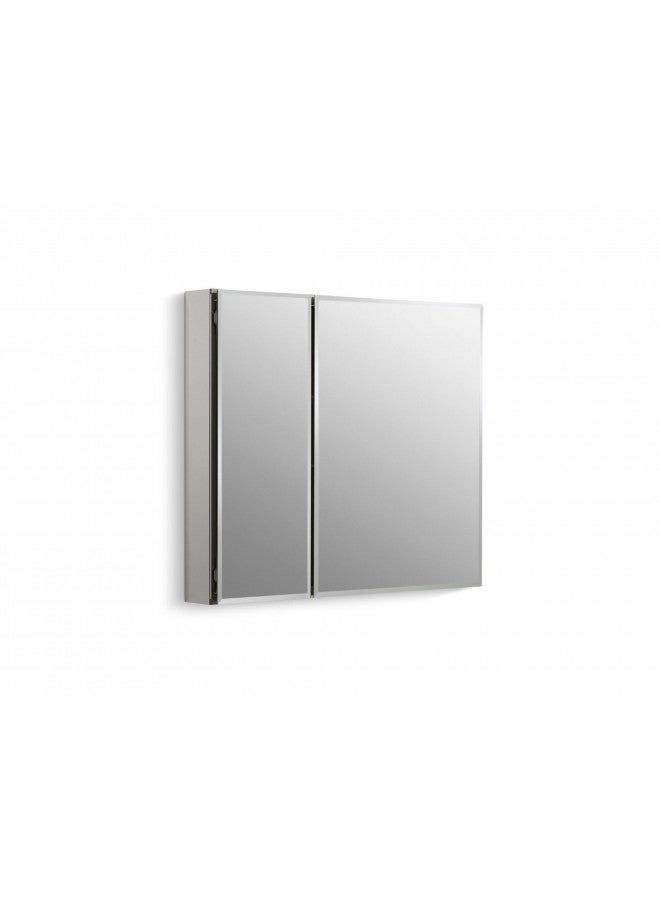 Kohler KOHLER CB-CLC3026FS 30" W x 26" H Two-Door Bathroom Medicine Cabinet with Mirror, Recessed or Surface Mount Bathroom Wall Cabinet, Beveled Edges,Silver  - Image 1