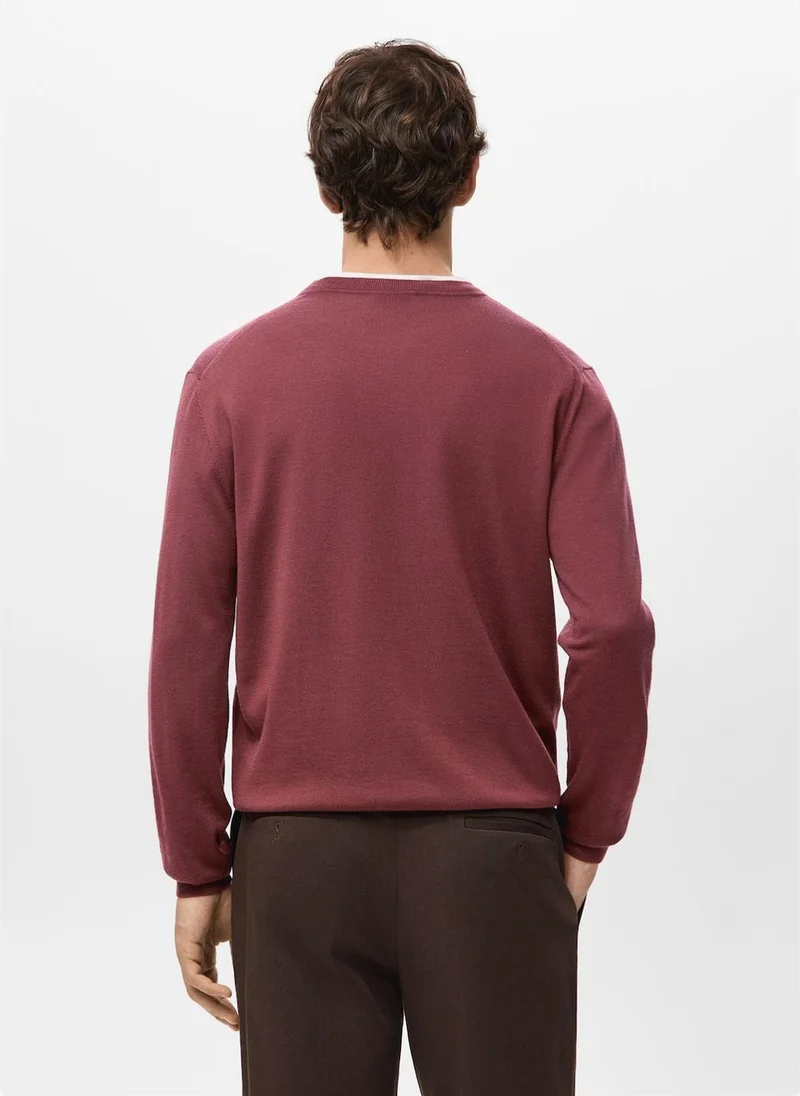 Mango Man 100% merino wool crew neck sweater