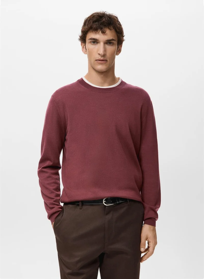 100% merino wool crew neck sweater