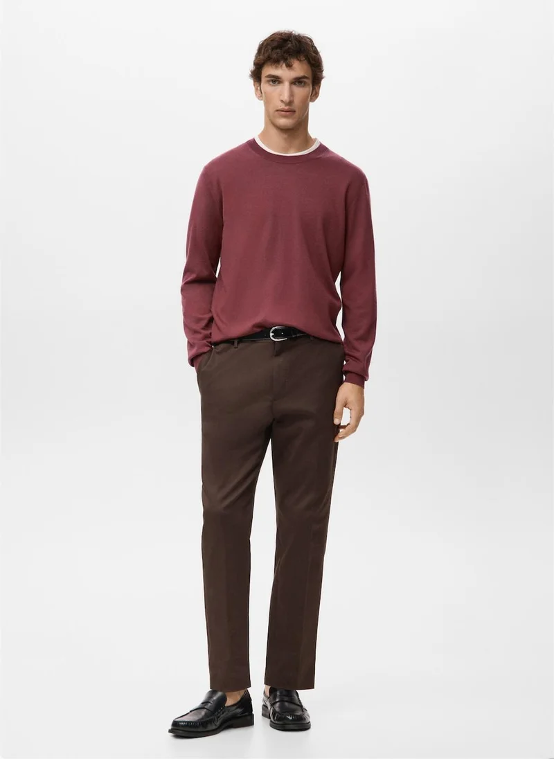 Mango Man  100% merino wool crew neck sweater for Men | Best Price UAE