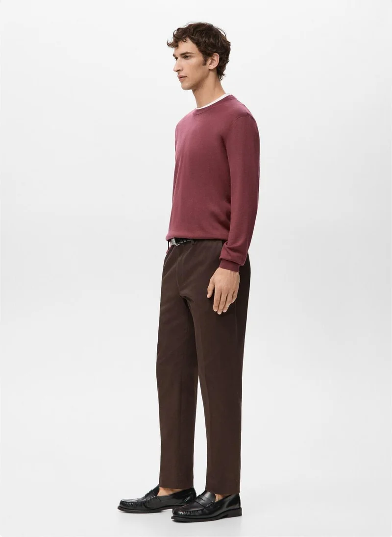 Mango Man  100% merino wool crew neck sweater for Men | Best Price UAE