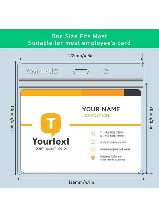 Coideal Horizontal Badge Holder Clear - Coideal 36 Pcs Thick Name Tag Id Card Holders Protector Transparent Sleeves With Waterproof Resealable Zip  - Image 2