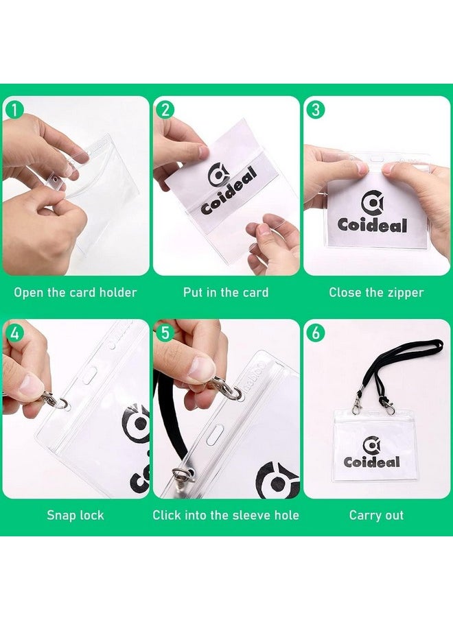 Coideal Horizontal Badge Holder Clear - Coideal 36 Pcs Thick Name Tag Id Card Holders Protector Transparent Sleeves With Waterproof Resealable Zip  - Image 5