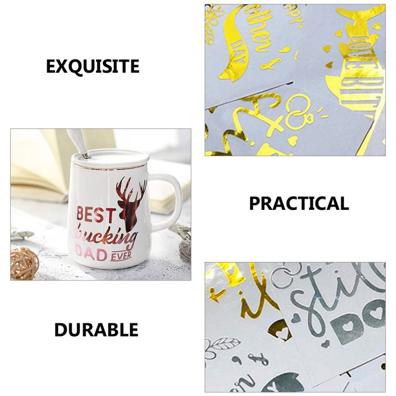 Self Adhesive Metallic Vinyl Film Gold Silver Rose Gold 30cm X 25cm For DIY Cup And Glass Decor - Image 4