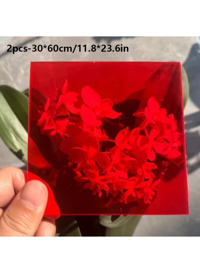 Red Acrylic Sheet 2mm Thick 11.81x23.62 Inch for DIY Crafts Frame - Image 1