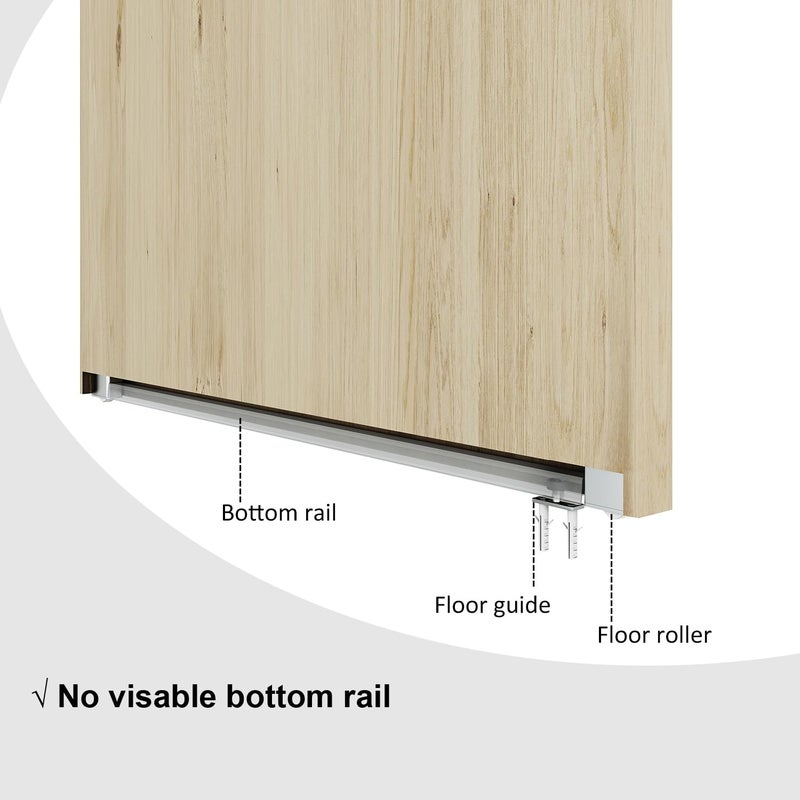 DIYHD 42" Concealed Sliding Barn Door Hardware with Soft Close Mechanism,No Floor Track,Fit Openning Width 34"~38" - Image 4