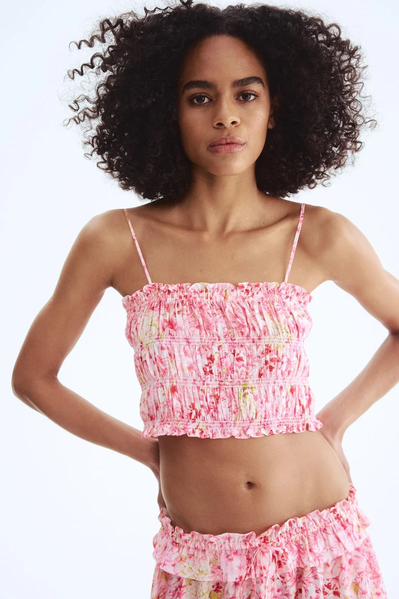 H&M Tie-strap smocked top