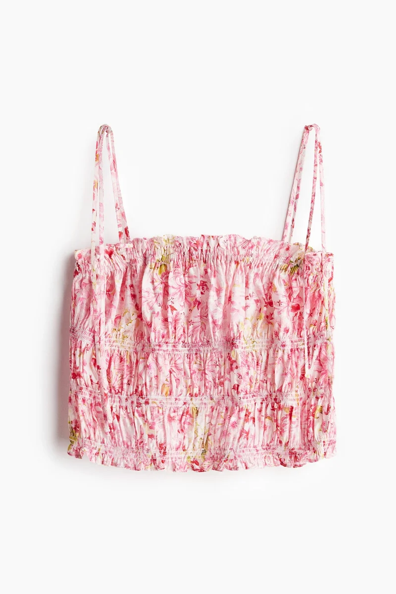 H&M Tie-strap smocked top