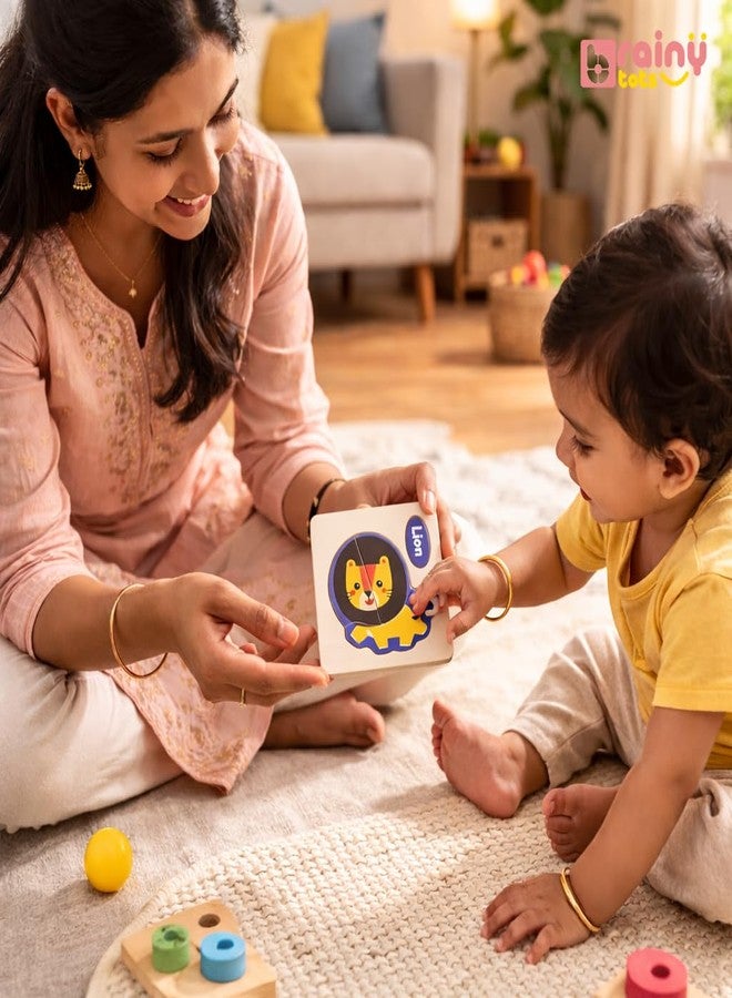 أحجية خشبية من BrainyTots للأطفال | لوحة تعليمية مبكرة بألوان زاهية وسطح أملس للأطفال الصغار | تُحسّن المهارات الحركية وتنمية التنسيق بين اليد والعين (أسد) - Image 2