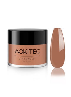 Aokitec Toffee Colors Dip Powder, 1Oz Light Brown Nail Dip Powder For French Manicure Nail Starter & Professional Home Diy Salon Use Keep Long-Lasting 28+ Dip Nails  - Image 1