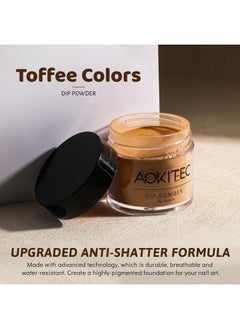 Aokitec Toffee Colors Dip Powder, 1Oz Light Brown Nail Dip Powder For French Manicure Nail Starter & Professional Home Diy Salon Use Keep Long-Lasting 28+ Dip Nails  - Image 2