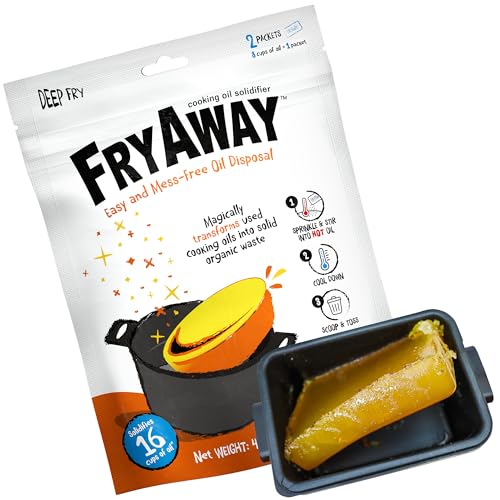 FryAway Cooking Oil Solidifier, Vegetable/Canola Oil Hardener for Easy Disposal, Natural Oils Solidifies, Grease Solidifying Powder, Waste Solution As Seen on Shark Tank, Deep Fry, Up to 1 Gallon - Image 1