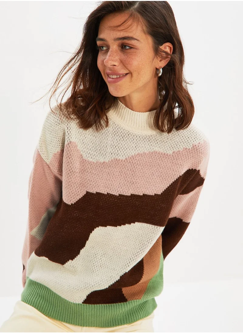 trendyol Jacquard Knitted Sweater
