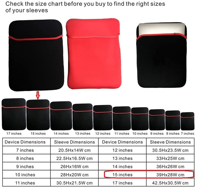 Storin Reversible 15.6 Inch Laptop Sleeve,Black - Image 2