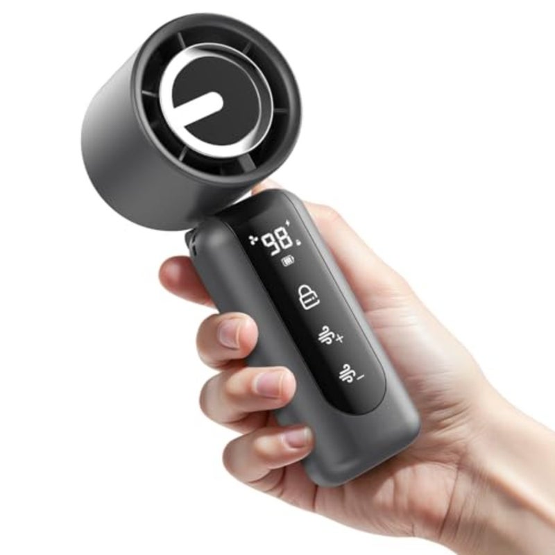 Portable Handheld Mini Fan, Speed 1-100 Adjustable Turbo Personal Fan, 4000mAh Battery Rechargeable, AI Digital Display, Gifts for Women Men Camping Travel Summer Outdoor - Image 1