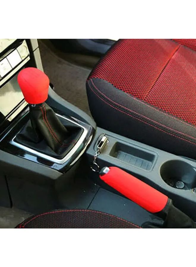 2pcs Black Silicone Manual Car Shift Knob Cover and Handbrake Grip Nonslip Interior Covers - Image 5