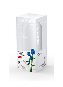 Sluban Flower Vase Building Kit - A Unique Flower Container With 254  Piece And Blue Roses  - Image 1
