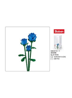 Sluban Flower Vase Building Kit - A Unique Flower Container With 254  Piece And Blue Roses  - Image 2