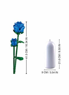 Sluban Flower Vase Building Kit - A Unique Flower Container With 254  Piece And Blue Roses  - Image 5