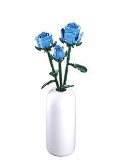 Sluban Flower Vase Building Kit - A Unique Flower Container With 254  Piece And Blue Roses  - Image 4