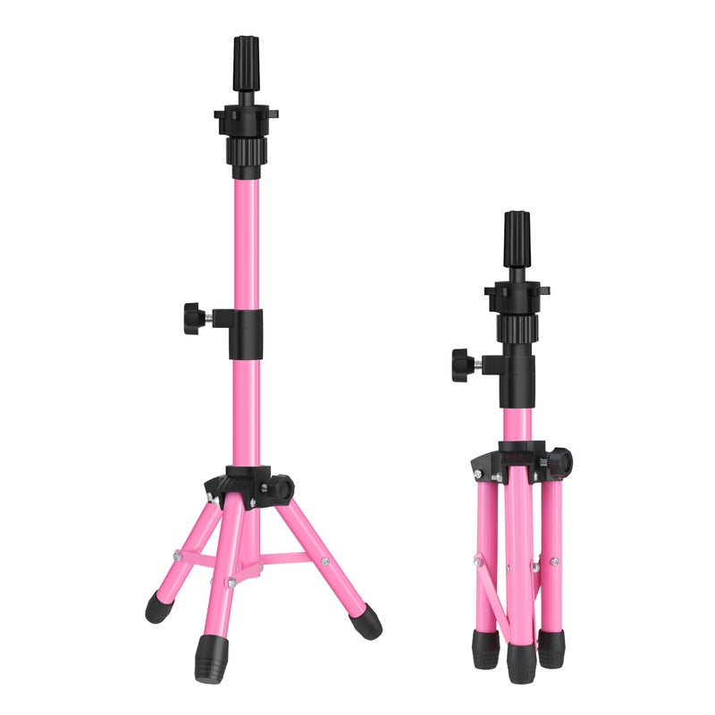 AliLeader 25 Inch Mannequin Head Stand Tripod for Mannequin Head Wig Stand Tripod Wig Head Stand for Training Heads and Canvas Block Head (Mannequin Head Not Included,Pink) - Image 1