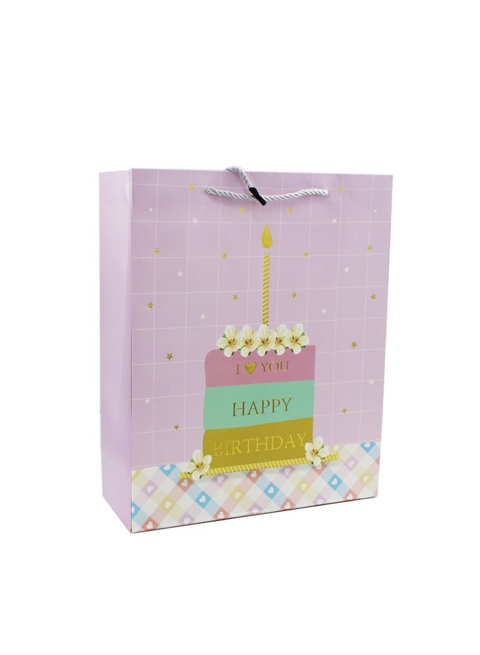 PARTY FUN حقيبة هدايا ورقية لعيد الميلاد السعيد 26x10x32 سم، ألوان متنوعة لإهداء الهدايا بفرح - Image 1